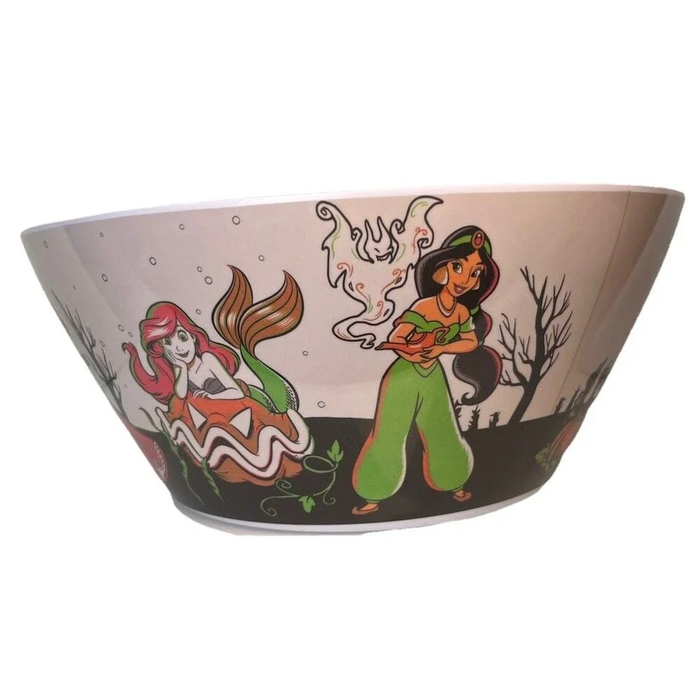 Disney Princess Evil Halloween Candy Popcorn Bowl Large Melamine Pumpkins Spooky
